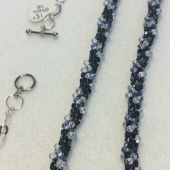 FINAL SALE PRICE Hand Created OOAK Blue, Black & AB Jewelry Set - Picture 5 of 6